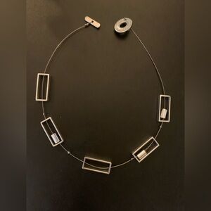 Dragones Perfectos 18” Modern Silvertone Geometric Necklace